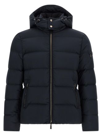 Moorer Blue Wool Mens Bomber