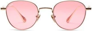 Vada Jewelry Orb Sunglasses in Yellow Gold - Fuchsia at Nordstrom