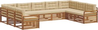 vidaXL Conjunto De Sof&aacute;s De Exterior 9 Uds. Natural Y Beige Vidaxl