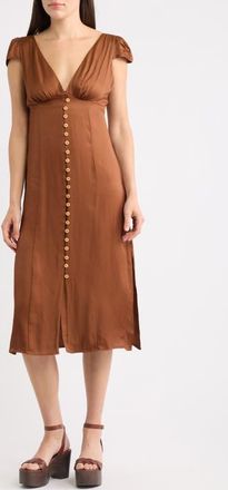 Farm Rio Rio Mixed Scarf Print Voile Dress in Brown at Nordstrom, Size Xx-Small