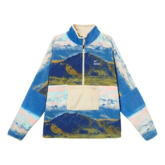 Nike Club Winterized Half-Zip Anorak Faux Fleece Sweatshirt Blue IQ6117-126