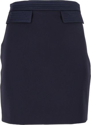 Elisabetta Franchi Fitted High-Waist Flap Accent Mini Skirt