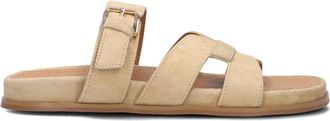 Stefano Lauran Beige Su&egrave;de Slippers - Dames - Sandalen - Beige - 36 EU - Su&egrave;de - Schoenen
