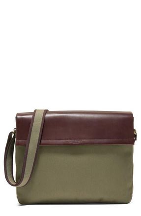 Cole Haan Judson Brushed Twill Messenger Bag in Olive Green/Ch Madiera at Nordstrom