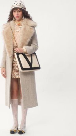 Valentino Garavani Borsa Shopping Media Valentino Garavani Viva Superstar In Nappa Donna BURRO/NERO UNI