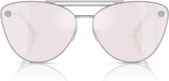 Versace Mirrored Lens Aviator Sunglasses - Silver