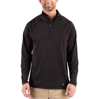 Cutter & Buck Prospect Epic Confidence Featherlight Performance Quarter Zip Pullover in Black at Nordstrom, Size 2Xlt