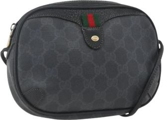Gucci Pre-owned Canvas Cross Body Bag - Dames - Vintage Schoudertas - Zwart - ONE Size - Vintage