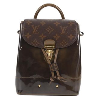 Louis Vuitton Hot Springs Backpack Vernis With Monogram Canvas Khaki Canvas Backpack Bag (Pre-Owned)