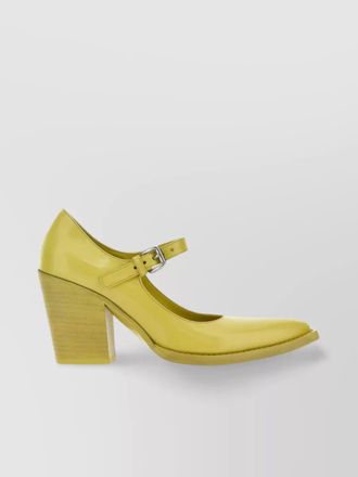 Prada leather block heel mary jane pumps