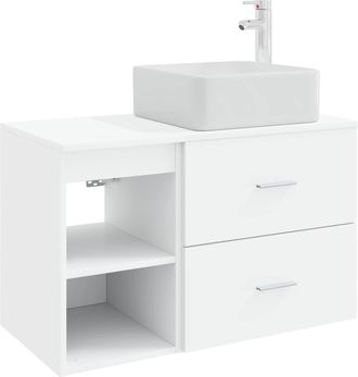 vidaXL Juego De Muebles De Ba&ntilde;o 2 Uds. Blanco Madera De Ingenier&iacute;a Vidaxl