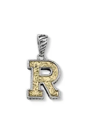 Samuel B. Two-Tone Initial Pendant in Silver/gold R at Nordstrom Rack