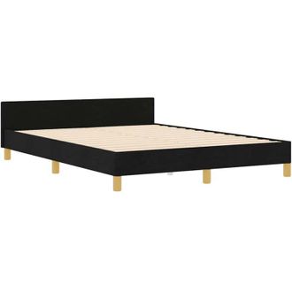 vidaXL Estructura De Cama Con Cabecera Negro 140 X 200 Cm Tela Vidaxl