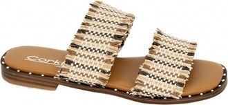 Corkys Footwear Womens Afrayed Of What Sandals In Tan