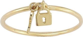 Italian Gold, Inc 14K Italian Gold Lock & Key Charm Ring