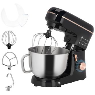 HOMCOM Electric Stand Mixer - 5L Food Mixer With Dough Hook - Whisk - Black | TJ Hughes