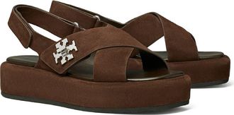 Tory Burch Turnlock Slingback Platform Sandal in Dark Cocoa at Nordstrom, Size 6.5