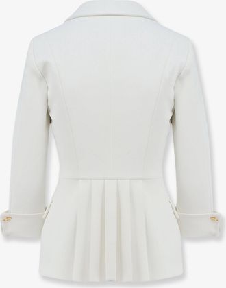Elisabetta Franchi Womens Blazer Stretch Fabric, White Polyester Blazers Jacket