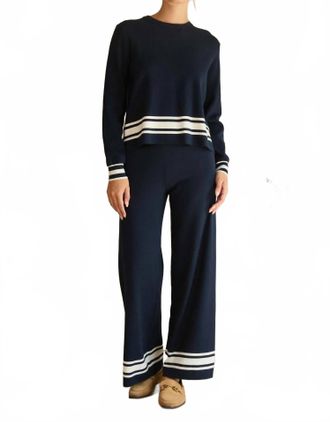Skies Are Blue Clothing Harbor Lane Knit Set In Navy