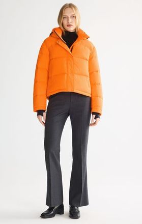 Orolay Puff-O Cropped Down Puffer Jacket in Orange at Nordstrom, Size X-Large