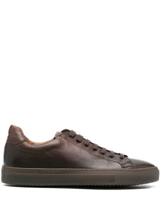 Doucal's lace-up leather sneakers - Brown