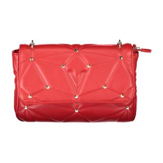 Mario Valentino Tassen, Dames, Rood, ONE Size, Rode Schoudertas met Ritssluiting