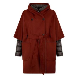 Moorer Belted Coats, female, Red, Size: XS Oslo Poncho