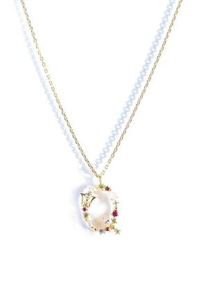 Girls Crew Flutterfly Initial Necklace in Gold at Nordstrom