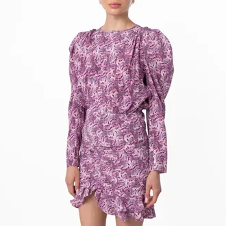 Isabel Marant Ladies Pink Zarga Chiffon Fabric Blouse, Brand Size 34 (US Size 0)