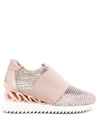 Le Silla Gilda crystal-embellished sneakers - Neutrals