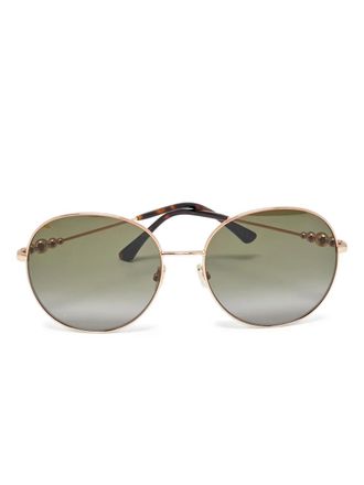 Jimmy Choo London Birdie gradient round sunglasses - Gold