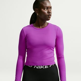 Nike Womens Nike Pro Sculpt Dri-FIT Long-Sleeve Top in Purple | IM9970-551