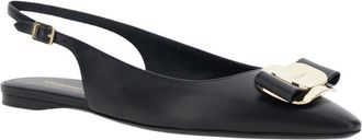 Ferragamo Black Slingback Ballet Flats