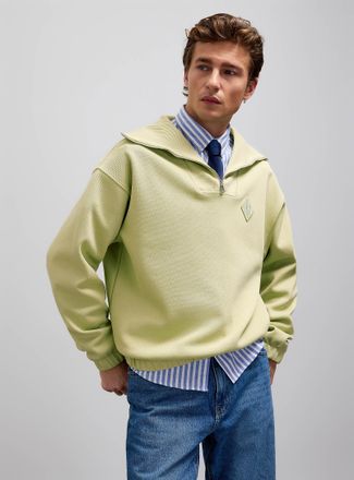 Lacoste Mens Signature emblem piqu&eacute; sweatshirt