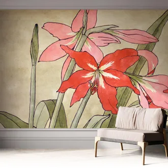 Tulup Carta Da Parati Autoadesiva - Impermeabile - Murale Da Parete - Decorazione Murale - Fiori Di Lilium 312x219 Cm