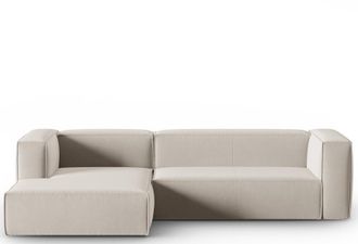 BLOOMINGLOFT 4-Sitzer Design Ecksofa Mackay mit Eckteil links, Samtbezug