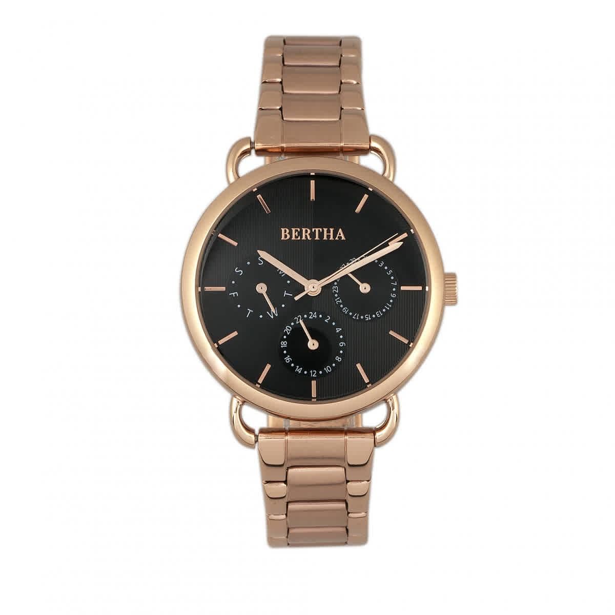 NWT Bertha Camilla Crystal Black Chameleon Dial Ladies Watch Bertha Camilla Balck Chameleon Gold-tone Ladies BTHBR6203  main image 4