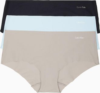 Calvin Klein Womens Invisibles 3-Pack Hipster - Neutral - S