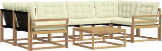 vidaXL Conjunto De Sof&aacute;s De Exterior 7 Uds. Blanco Y Crema Vidaxl