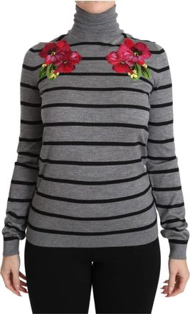 Dolce & Gabbana Turtleneck Lange Mouw Trui - Dames - Coltruien - Grijs - XS - Kasjmier - Truien & Vesten