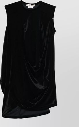 Comme Des Garçons asymmetric hem velvet draped sleeveless dress