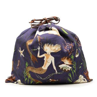 Loewe Pre-owned Loewe Paula Ibiza Canvas Mermaid Print Drawstring Pouch Ladies K5JCBYL60ANYFAQT