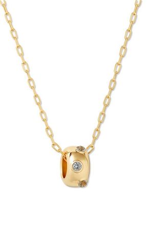 Brook & York Kate Birthstone Pendant Necklace in Gold - March at Nordstrom