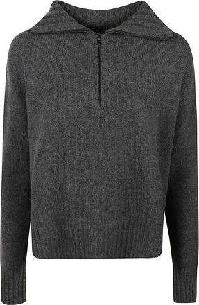 Max Mara Jersey Crasso con cuello en V - Knitwear - Mujer - Gris - XS