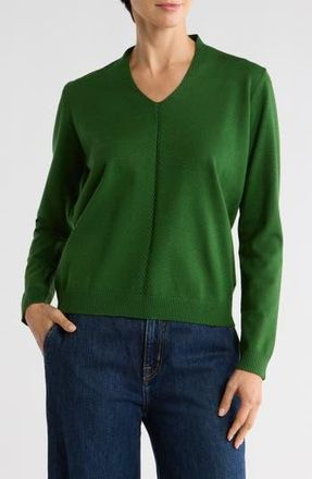 Patrizia Luca V-Neck Sweater in Green at Nordstrom Rack, Size X-Small