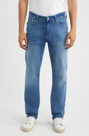 Mavi Zach Straight Leg Jeans in Mid Foggy Feather Bl at Nordstrom, Size 42 X 32