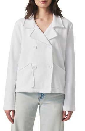 Splendid Diana Double Breasted Cotton French Terry Blazer in White at Nordstrom, Size X-Large