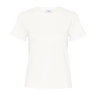 Saint Tropez Witte T-shirt met korte mouwen - Dames - Tops - Wit - Maat: XS Katoen