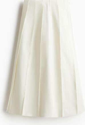 H&M Faltenjupe aus Twill - Weiss