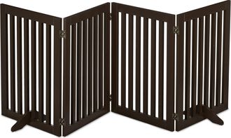 Relaxdays Relaxdays Barrera Seguridad Perros, Valla Protectora Plegable, 70 X 206 Cm, Cerca Mascotas, Con Patas, Marr&oacute;n
